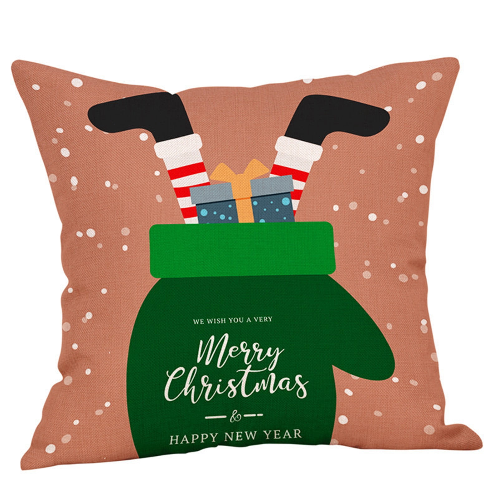 Vikakiooze 2022 Santa Claus Linen Christmas Pillow Case Sofa Car