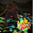 thumbnail image 2 of HHBEAUTY 100pcs Glow in The Dark Rocks Outdoor Decorations Stones, Small Luminous Pebbles for Fish Tank Aquarium Lawn Patio Garden Indoor & Outdoor Decor and DIY Ideas - Light Purple, 2 of 7