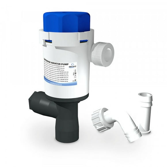 Albin Livewell /Baitwell Pump 01-05-074 Livewell /Baitwell Pump; Twinport; Aerator; 3/4 Inch NPT Inlet/Outlet Port; 12 Volt DC; With Straight And Elbow Detachable Ports; 1.8 Amp; 5 Amp Fuse Size