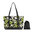 thumbnail image 7 of FORMRS Canvas Laptop Tote Bag for Women with 15.6" Computer Compartments Shoulder Handbag, Green Flower Pattern, 7 of 7