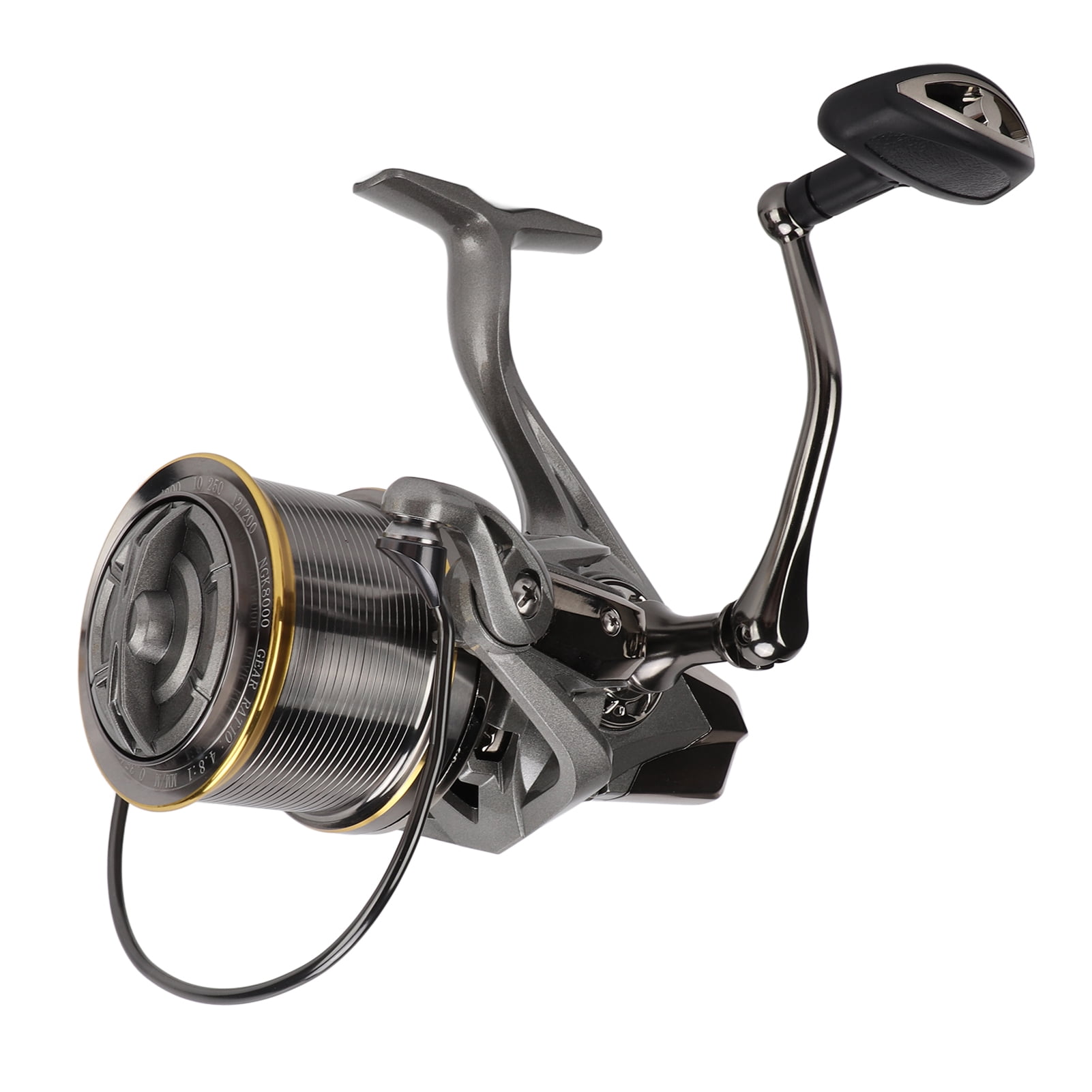 Suodoka NGK8000 All Metal Spinning Fishing Reel 4.8:1 Gear Ratio Long Throw Saltwater Freshwater Surf Fishing Reel Ambidextrous (7.87 inches / 20 cm)