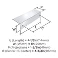 thumbnail image 4 of Amerock Edge Pulls 3-3/4 inch (96mm) Center-to-Center Polished Chrome Cabinet Edge Pull, 10 Pack, 4 of 6