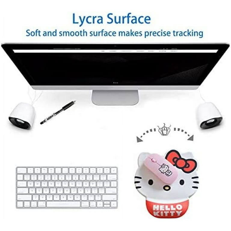 Hello Kitty Mouse Pad, Mouse Pad with Gel Wrist Support 10.5 X 8.5 :  Office Products 