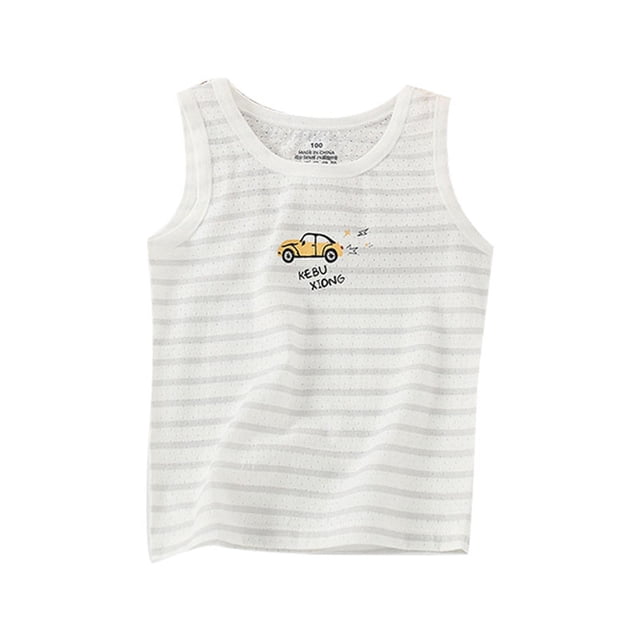 Hiiyo Little Boys Tank Tops Breathable Summer Sleeveless Shirt Cartoon Undershirt