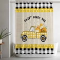 thumbnail image 5 of Yellow Truck Small Stall Shower Curtain, Waterproof Shower Curtains for Bathroom, Spring Bees Honey Daisy Black Buffalo Plaid Washable Fabric Bath Curtain for Bathtub with Hooks 36x78 Inches, 5 of 9