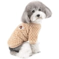 thumbnail image 1 of Jersey polar para perros/gatos pequeños, abrigos de invierno cálidos, jersey para mascotas, chaqueta para cachorros, camisa, sudadera (marrón, M), 1 of 5
