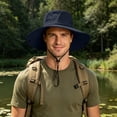 thumbnail image 6 of UTSJKR Men's Outdoor Fishing Hiking Bucket Hat, UPF 50 Wide Brim UV Protection Lightweight Breathable Sun Cap Navy, 6 of 6