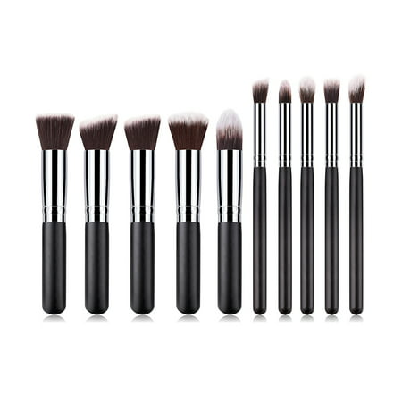 10PCS Foundation Makeup Brush Kit for Blending Liquid Cream Flawless Powder Eyeshadow Blush Cosmetics Concealer Brushes with Dense