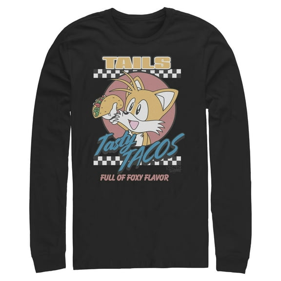 Mens Sonic the Hedgehog Tails Tasty Tacos Long Sleeve Shirt