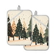 thumbnail image 7 of Yayeee Pot Holders Kitchen Heat Resistant with Pocket 7"x9.8" Cotton Oven Cooking Hot Pads, Beige Christmas Trees, 7 of 7
