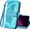 blue, variant on Wallet Case for T-Mobile Revvl 6 5G,PU Leather Wallet Flip Protective Phone Case Wrist Strap Card Slots Holder Pocket Emboss Butterfly Flower Stand Case