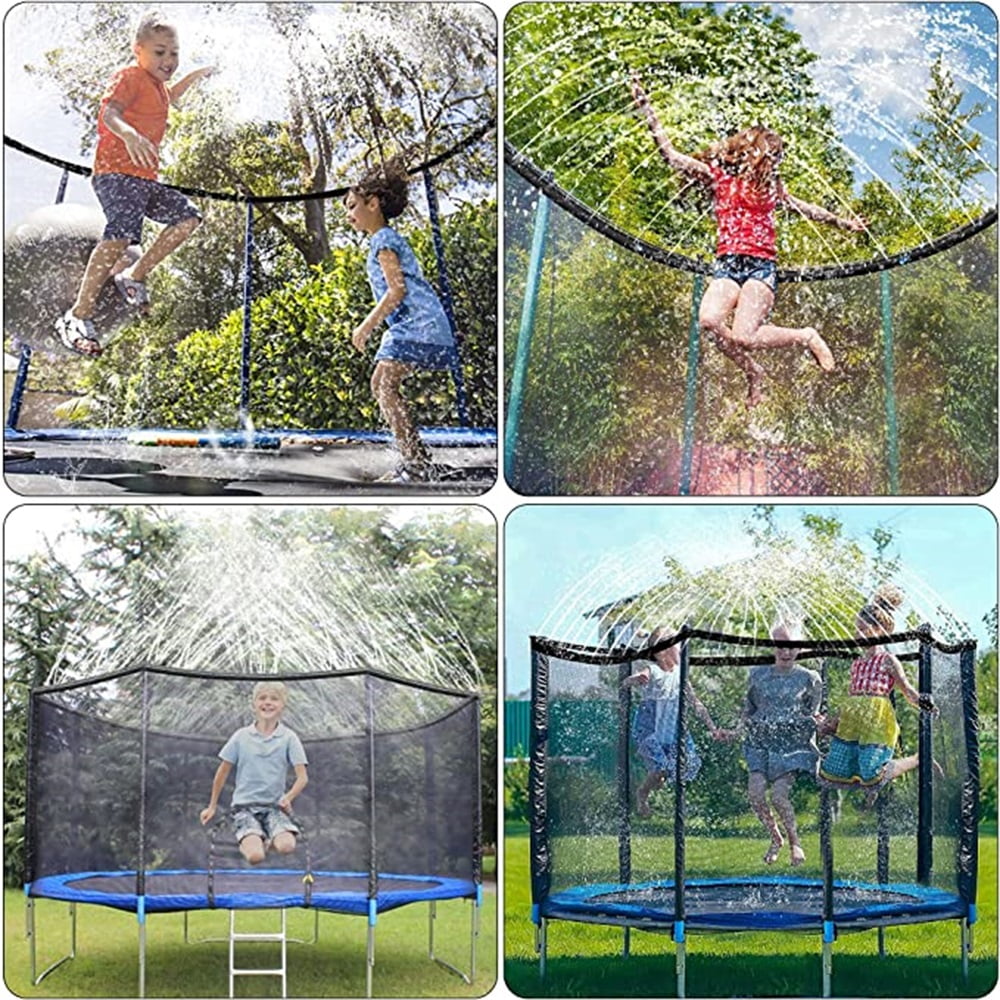 Kepooman Outdoor Trampoline Backyard Water Park Sprinkler Fun Summer Outdoor Water Toys, Trampoline Sprinkler for 8-14 Ft Trampoline Accessory Sprinkler for Boys Girls (39ft), Black Kepooman Outdoor Trampoline Backyard Water Park Sprinkler Fun Summer Outdoor Water Toys, Trampoline Sprinkler for 8-14 Ft Trampoline Accessory Sprinkler for Boys Girls (39ft), Black