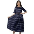 thumbnail image 1 of Moomaya Robe Midi Imprimée pour Femmes Manches Courtes Décontractée pour le Travail, 1 of 4