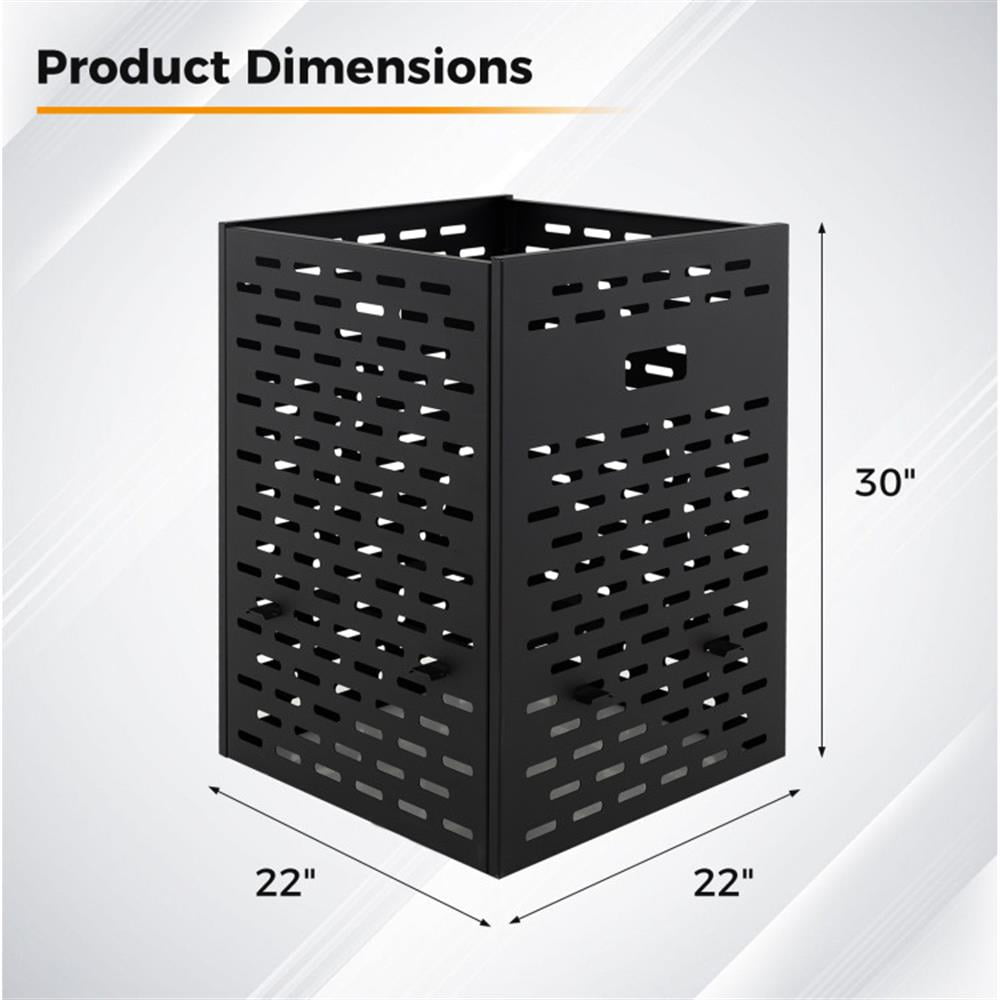 Resenkos Fire Pit, Outdoor Smokeless Fire Pit,30 Inches Ultra Thick Burn Barrel with Venting Patterns and 4 Cross Braces