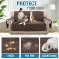 thumbnail image 6 of H.VERSAILTEX Non-Slip Slipcover Machine Washable Loveseat Cover Diamond Pattern Water Resistant Furniture Protector Reversible Stain Pet-friendly , Brown, 6 of 6