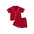 thumbnail image 6 of Toddler Baby Button-Down Pajamas Set, Cotton 2-PCS-PJs Set Shirt and Pants Sleepwear for Unisex Kids, 6 of 9