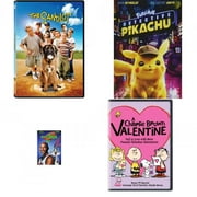 Children's 4 Pack DVD Bundle: The Sandlot, Pokémon Detective Pikachu, Space Jam, A Charlie Brown Valentine