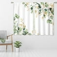 thumbnail image 3 of Green Gold Leaf Botanical Small Kitchen Curtains Window Treatment Plant Eucalyptus Cafe Short Window Curtains for Bathroom Dining Laundry Room Spring Tier Treatment Drapes 27.5x39 inch, 3 of 6