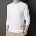 thumbnail image 2 of Men's Long Sleeve Round Neck Loose Pullover Casual Waffle T-shirt, 2 of 6