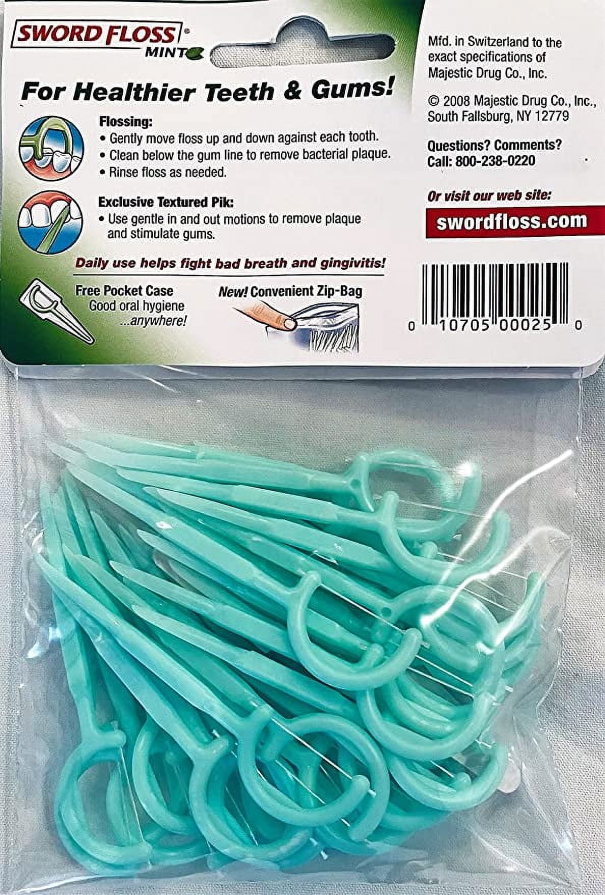 Sword Floss Disposable Floss/Picks Mint 40 Each (Pack of 12)