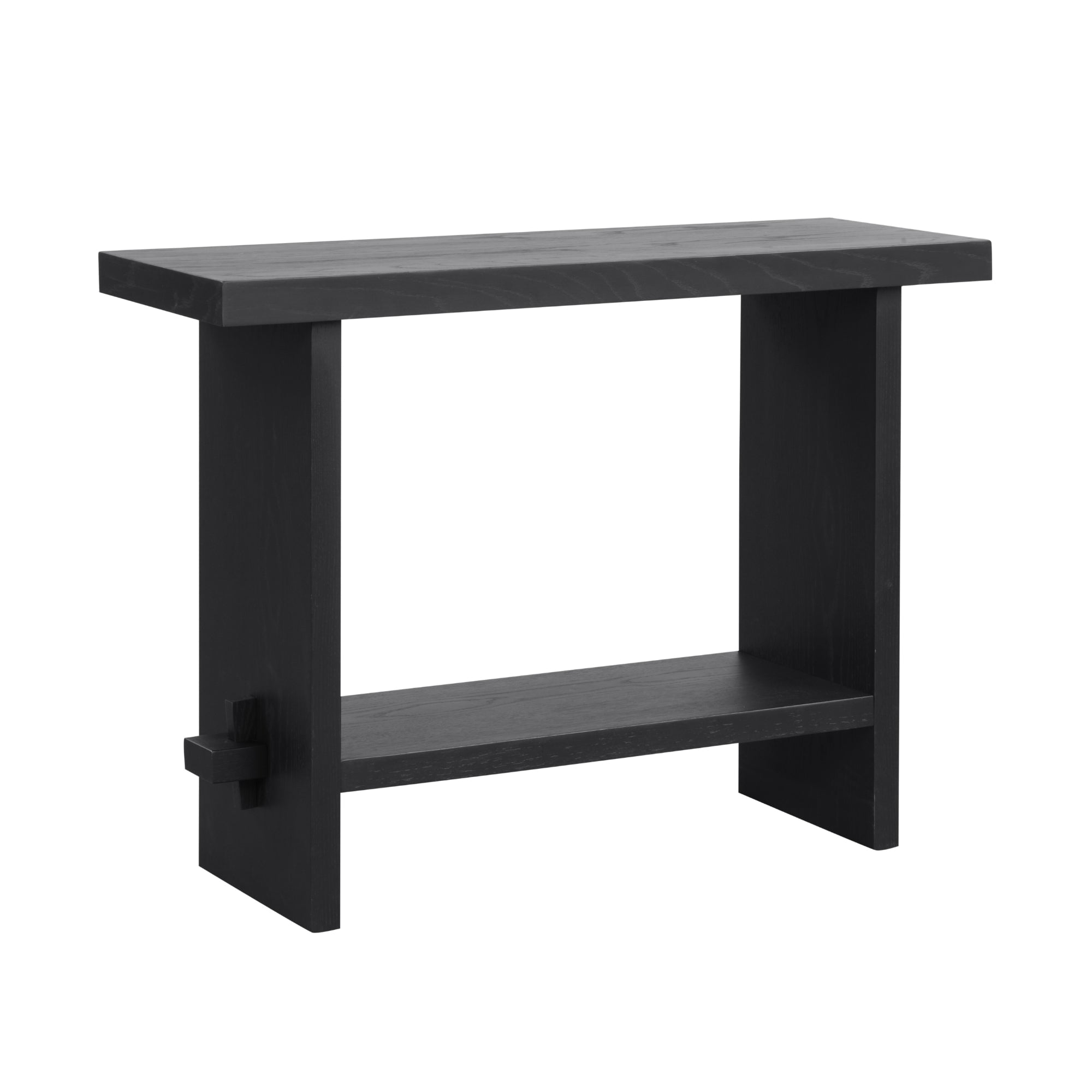 Nathan James Virgo Farmhouse Console Table, Open Storage 2-Tier Behind the Sofa Table, Entryway Accent Table, Reclaimed Black Oak