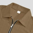 thumbnail image 7 of Mens T Shirts Lapel Short Sleeved Casual T Shirts,Khaki,S, 7 of 7