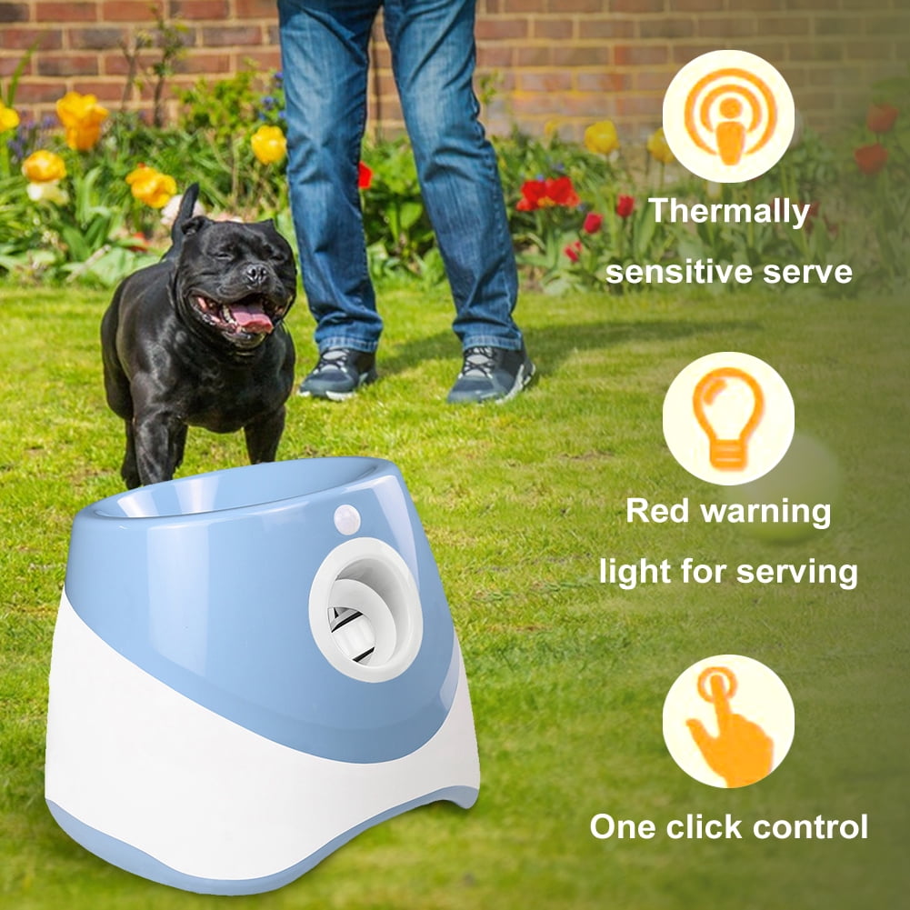 HBASD Automatic Dog Ball Launcher for Medium to Large Dogs, Interactive Dog Ball Thrower Mental Stimulation Dog Toys (Blue)