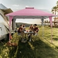 thumbnail image 4 of Costway 13 X 13 FT Pop up Gazebo Outdoor Canopy Tent with Portable Carrying Bag 8 Stakes Pink, 4 of 10