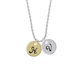 thumbnail image 2 of Delight Jewelry Goldtone Large Disc Letter - H - 3/4'' Silvertone Script Initial Disc - V - Charm Necklace, 20"+3", 2 of 4