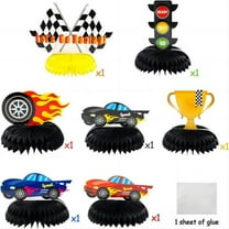 Haooryx Race Car Honeycomb Birthday Centerpieces for Party Decoration,7pcs