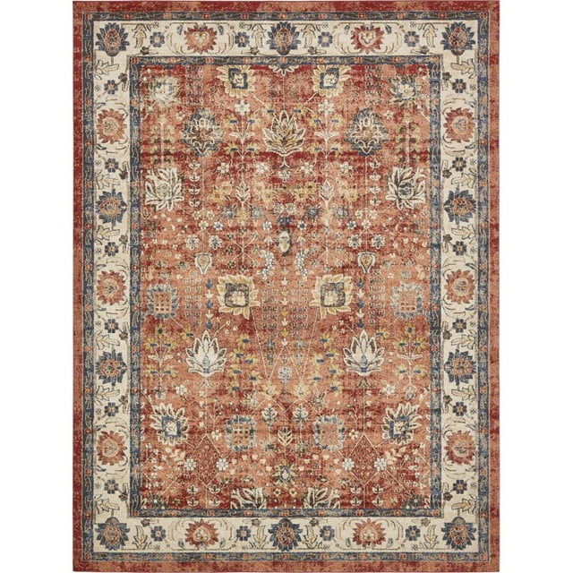 Unique Loom Tapis d'Inspiration Vintage 9' x 12' Rectangle Terre Cuite/beige