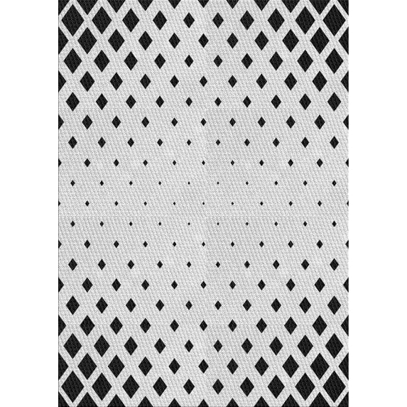 Ahgly Company Indoor Rectangle Patterned Off-White Novelty Area Rugs, 6' x 9'