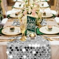 thumbnail image 3 of QZS Glitter Table Linen,11.8"x9Ft Rectangular Glitter Party Table Runner for Home,1Pck Rectangle Sequin Runner Cloth for Dance Party Supplies, 3 of 7