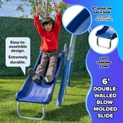 Sportspower Shooting Star Metal Swing Set with LED Swings, 5ft Slide , Bonus Anchor Kit, Great for Kids Aged 3-8