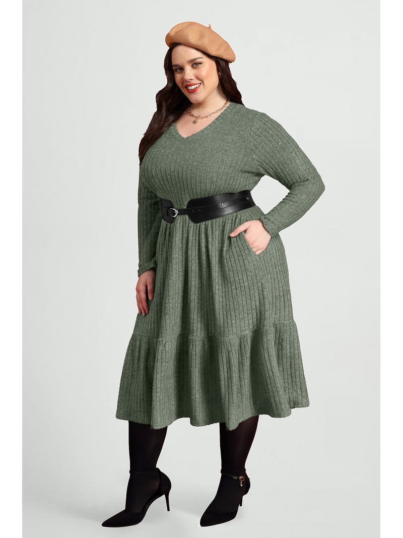 navy blue dress for baby girl ShopWonder Womens Plus Size Sweater Dress Long Sleeve Ribbed Knit Dress  Winter Loose Casual Pullover Sweater Midi Dresses Black at Amazon Women's  Clothing store main image 1