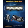 thumbnail image 5 of HUICHENG 12 Inch 300W 30000LM LED Light Bar, Spot Flood Combo Offroad/Driving/Fog Lights with Wiring Harness, for Truck UTV ATV Golf Cart Boat, 1 Pc (White), 5 of 6
