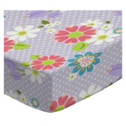 SheetWorld Fitted Sheet (Fits BabyBjorn Travel Crib Light) - Floral Lavender Dot