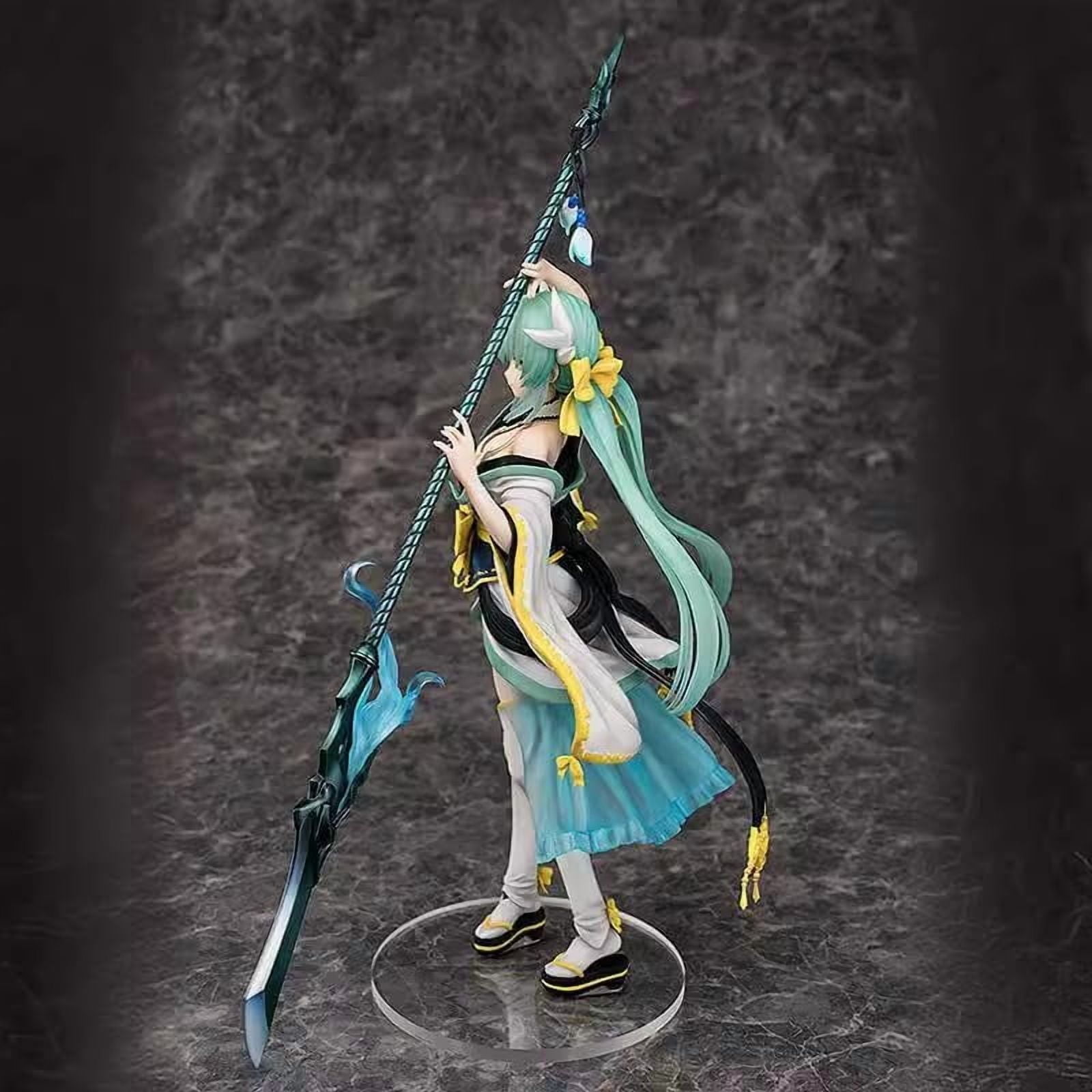 Kiyohime Figure, Holding a Long Gun Kiyohime Action Figure 25cm/9.8inch Handmade Anime Character Statue Model Desktop Ornament Gifts