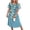 Blue Floral, variant on Ekouaer Nightgowns for Women Long Night Gown Pleated Moo Moos Short Sleeve House Dress Plus Size Lounge Dress