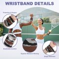 thumbnail image 4 of Sweat Band Set Sports Terry Cloth Headband Wristband Set 8"x2" (Striped Camouflage Brown/Gray), 4 of 7