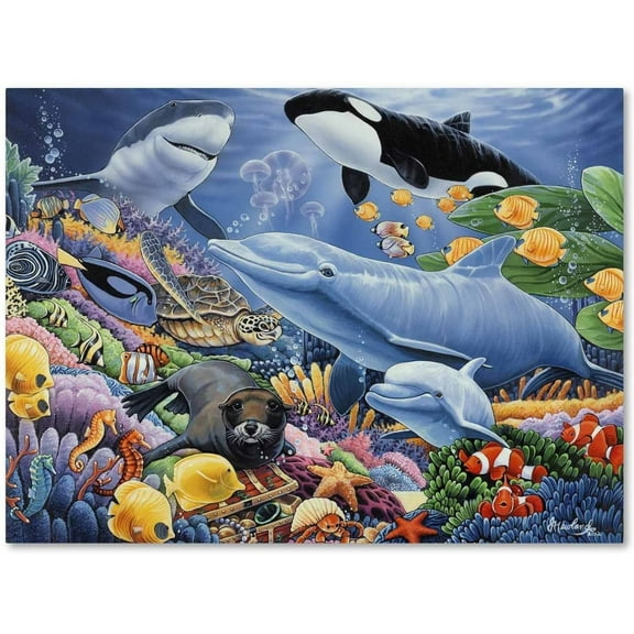 Trademark Fine Art Jenny Newland Sealife Canvas Wall Art - 14x19