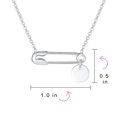 thumbnail image 4 of Bling Jewelry Womens Script Solidarity Round Circle Sideways Safety Pin Pendant Necklace Silver, 4 of 4