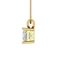 thumbnail image 3 of Clara Pucci 14K Yellow Solid Hypoallergenic Gold 1Ct Synthetic Sapphire Princess Cut Solitaire Designer Necklace Pendant For September, 3 of 6