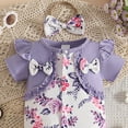 thumbnail image 4 of Kogui Toddler Girls Rompers Girls One Piece Outfit Cute Jumpsuit Dance Daily Wear Outfits 0 3 6 9 12 18 24 Months (Purple,3-6 Months), 4 of 9