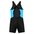 thumbnail image 4 of Zaldita Girls Boyleg Swimsuit Sleeveless Open Back Bathing Suit Quick Drying Wetsuit Summer Sunsuit Blue&Black 12, 4 of 5