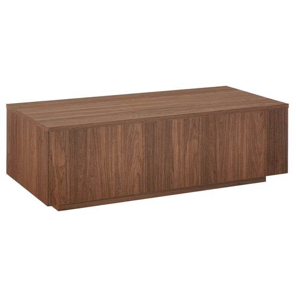 Evelyn&Zoe Modern/Contemporary 48" Wide Satin Walnut Coffee Table