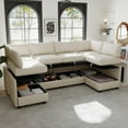 thumbnail image 2 of Modern Fabric Modular Sectional Sofa 220cm for Living Room with Storage, 2 of 15