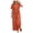 Orange, variant on 2 Piece Outfits for Women Summer Cotton Linen Sets Lounge Solid 3/4 Sleeve Embroidered Top Matching Causal Wide Leg Pants, S
