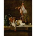 thumbnail image 2 of Jean-Baptiste-Siméon Chardin 15x18 Gold Ornate Wood Frame and Double Matted Museum Art Print Titled - Still Life with a Ray-Fish, a Basket of Onions, Eggs, Cheese, a Green Jug and a Copper P, 2 of 4