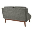 thumbnail image 4 of Mid-Century Loveseat in Charcoal Fabric with Coffee Finish Legs, 4 of 8